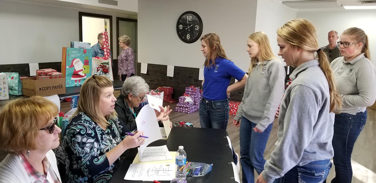 Volunteers organizing a community outreach event